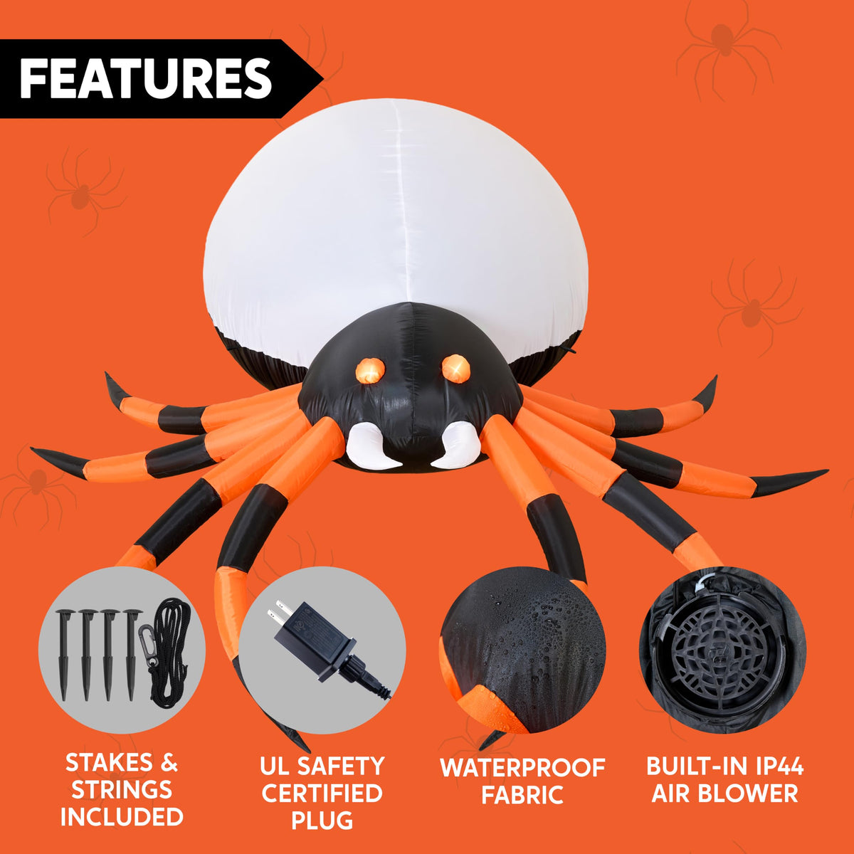 8 FT Inflatable Giant Spider Outdoor Decoration B289526