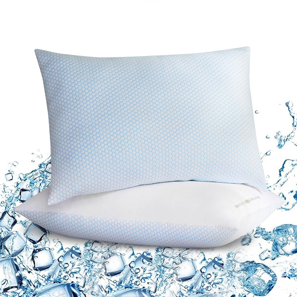 Cooling Soft Low-Profile Pillow King Size Set of 2 T3606