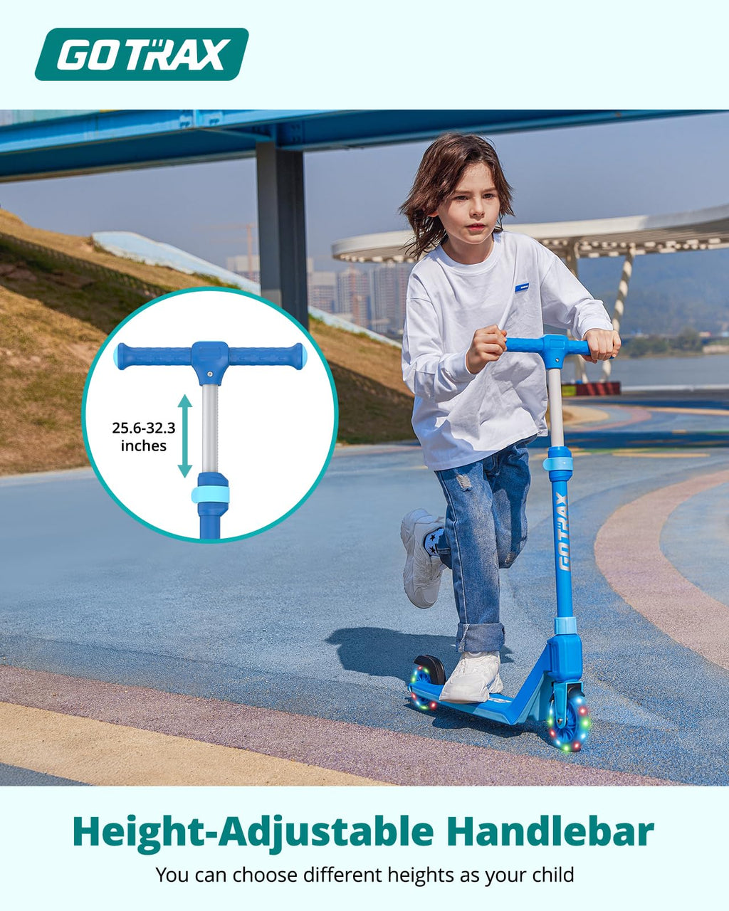 Kids Kick Scooter LED Light 2 Wheels J1505