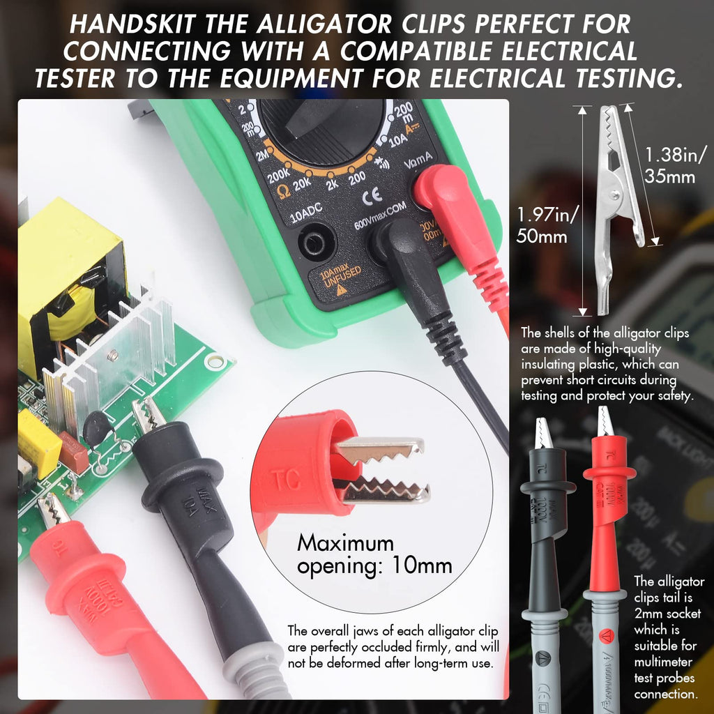 Multimeter Test Leads Set with Alligator Clips J9433