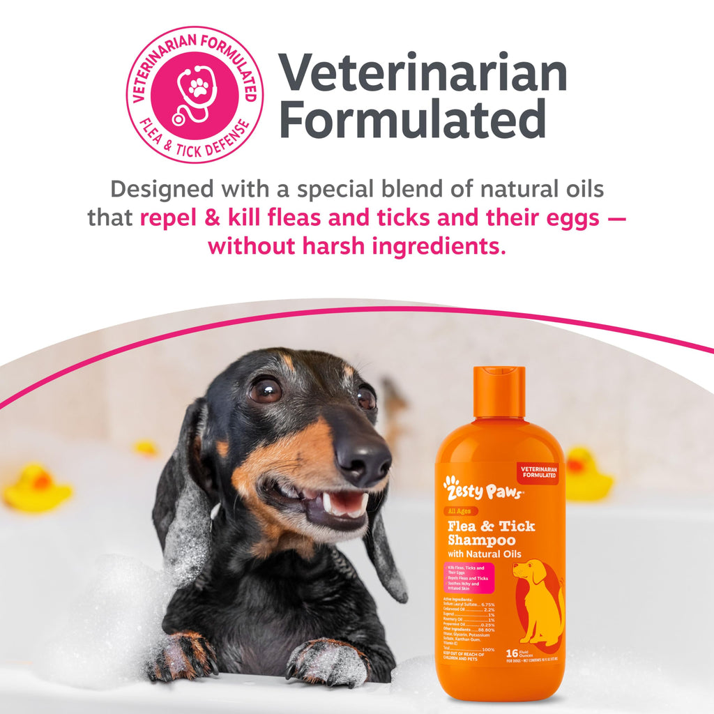 Flea and Tick Shampoo for Dogs 16oz S978