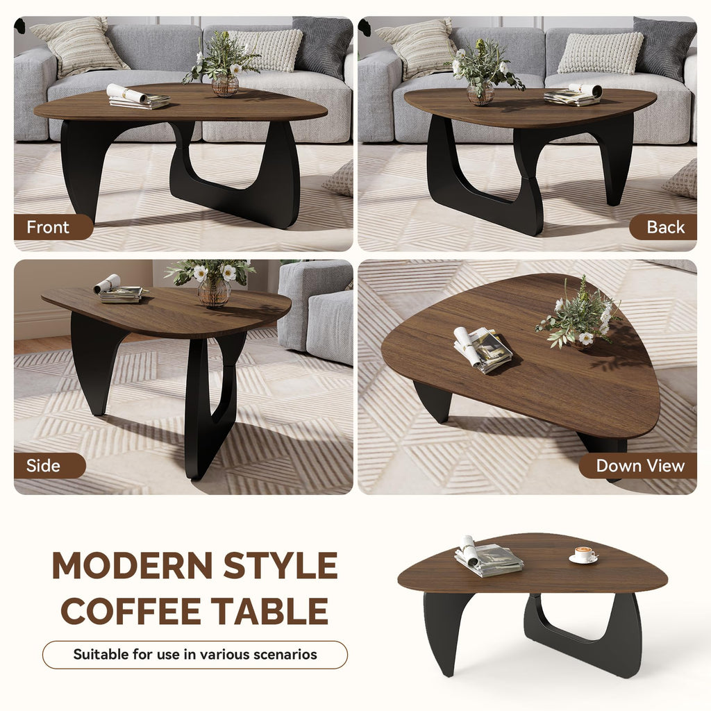 Wood Coffee Table with Wooden Top & Unique Base J616447