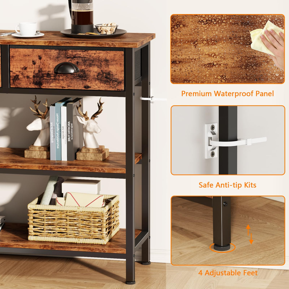 47" Console Table with 3 Drawers A614996