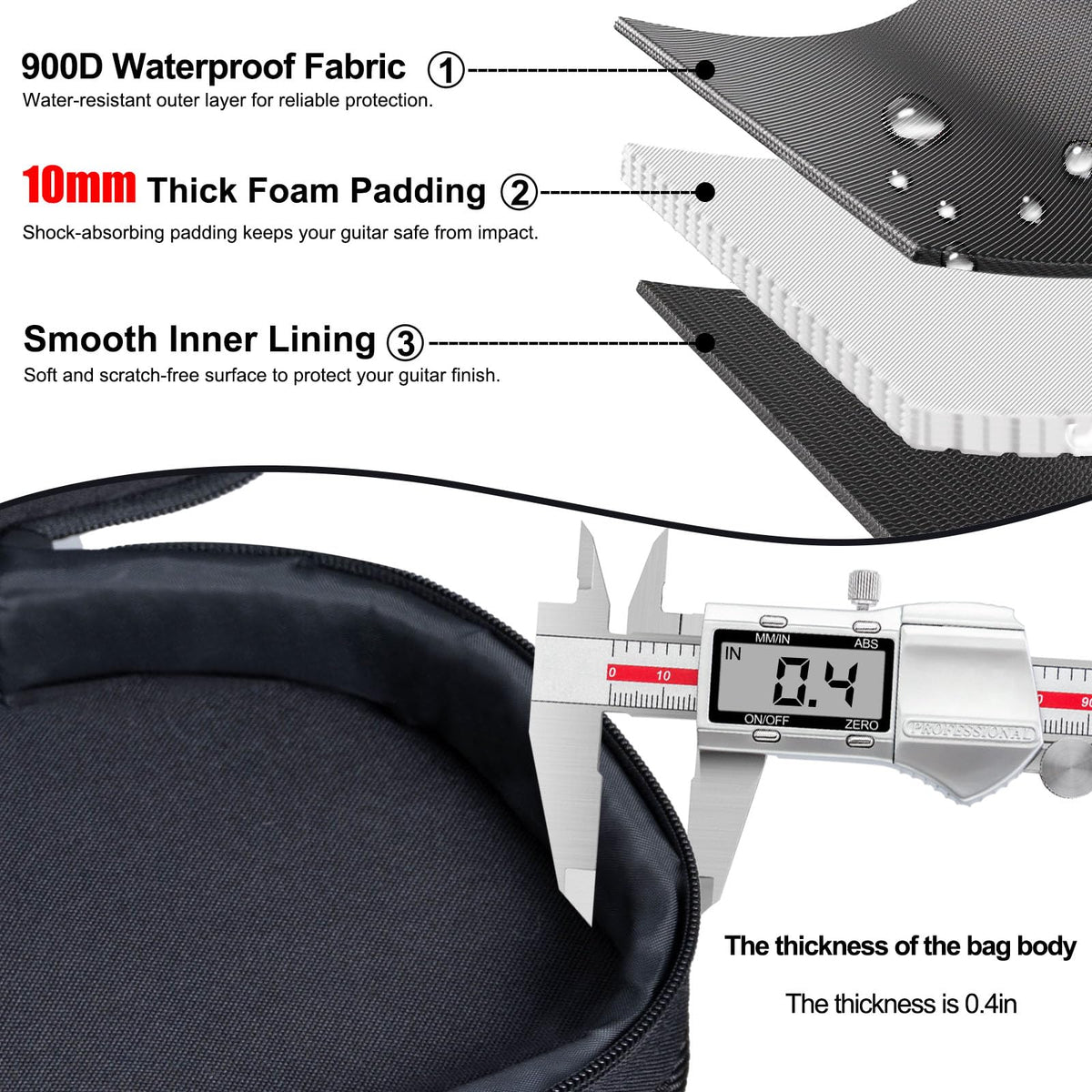40 Inch Waterproof Soft Electric Guitar Bag X250