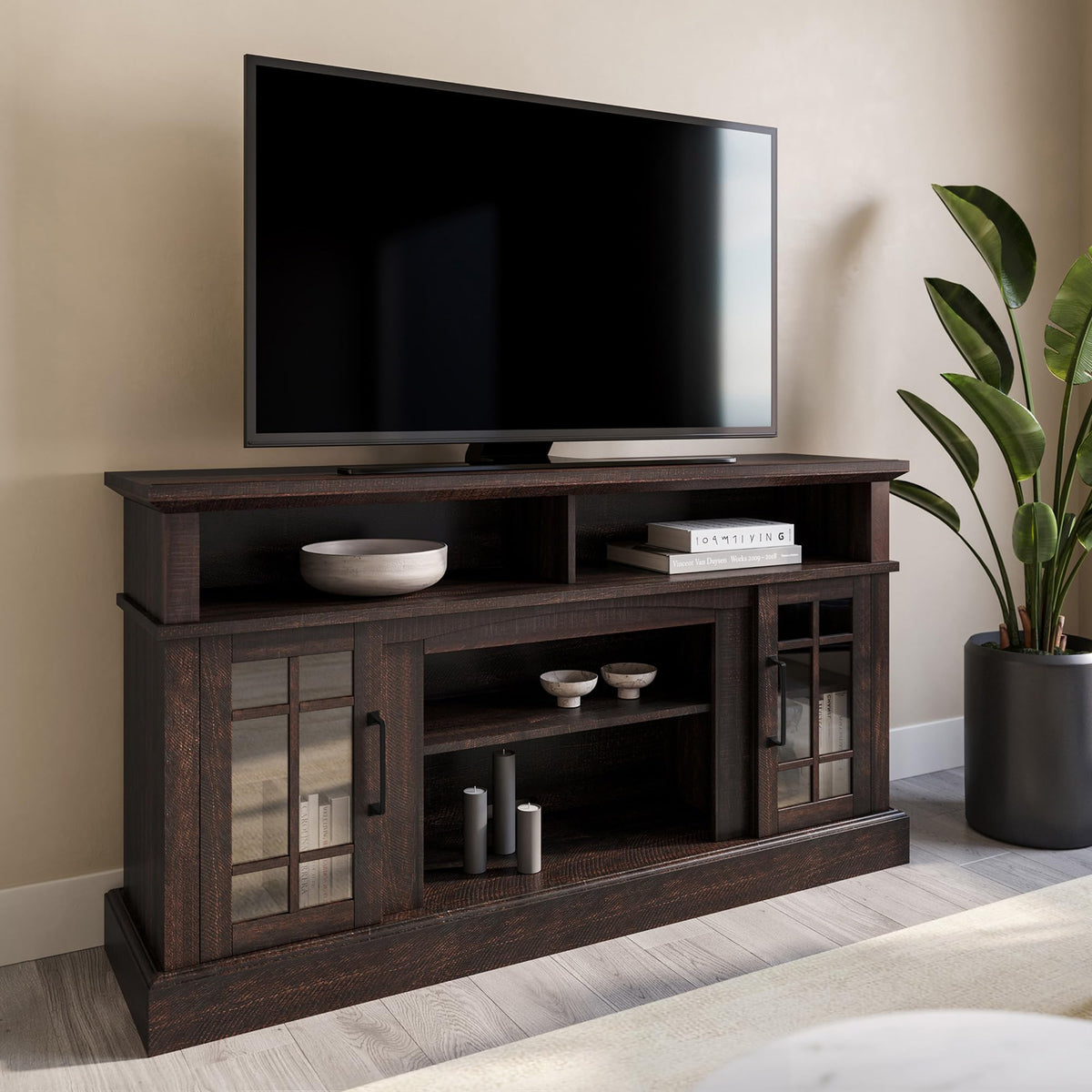 58" Espresso TV Stand & Media Entertainment Center Q178