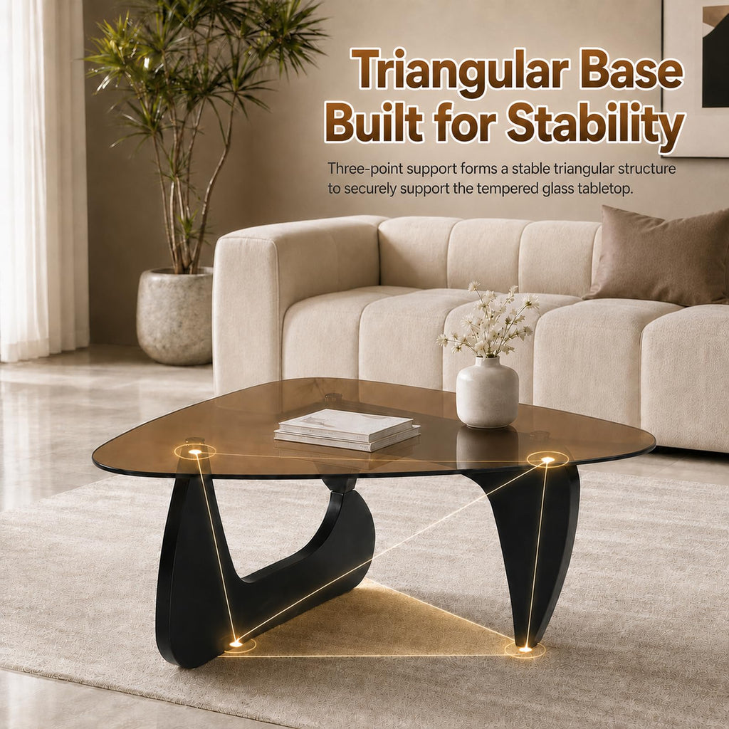 Glass Coffee Table with Black Wood Base N59715