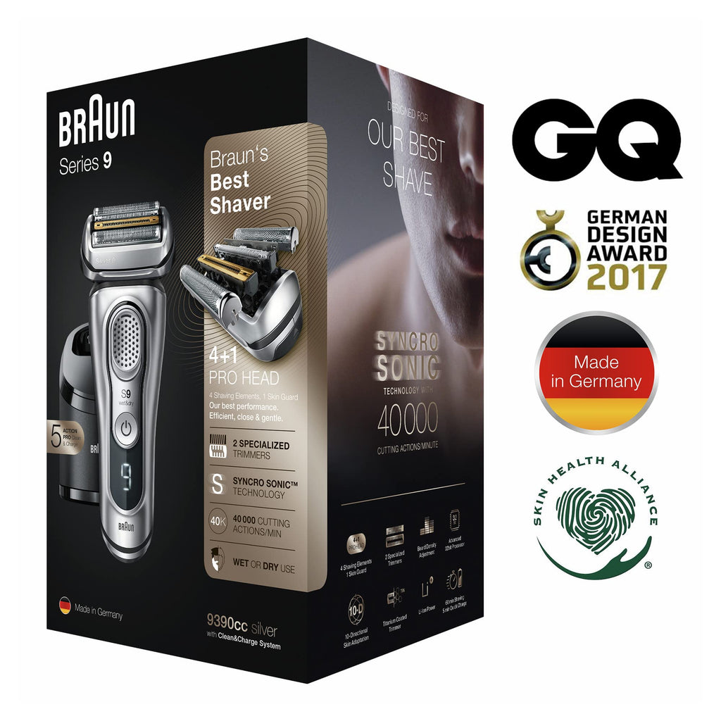 Electric Razor for Men, Waterproof Foil Shaver, Wet & Dry Shave, Silver B36651