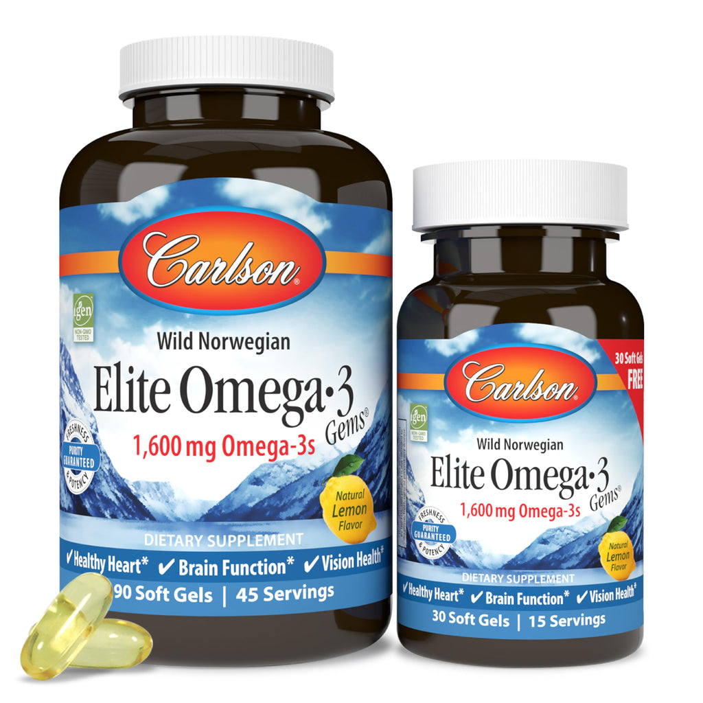 Omega-3 Fish Oil 1600 mg Lemon 90 Softgels E262
