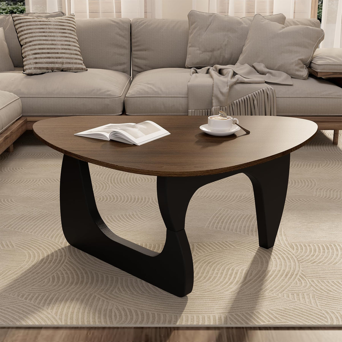 Wood Coffee Table with Wooden Top & Unique Base J616447