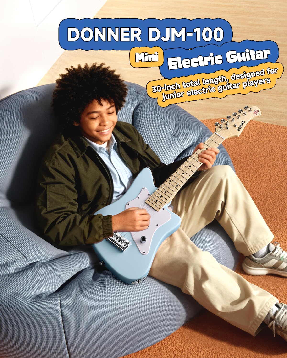 30 Inch Kids Electric Guitar Beginner Kit Blue J88025