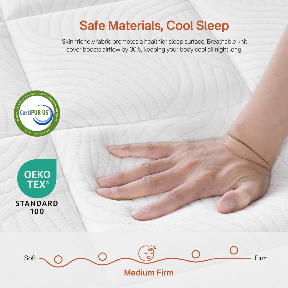 8 Inch Medium Firm Twin XL Hybrid Mattress E3387