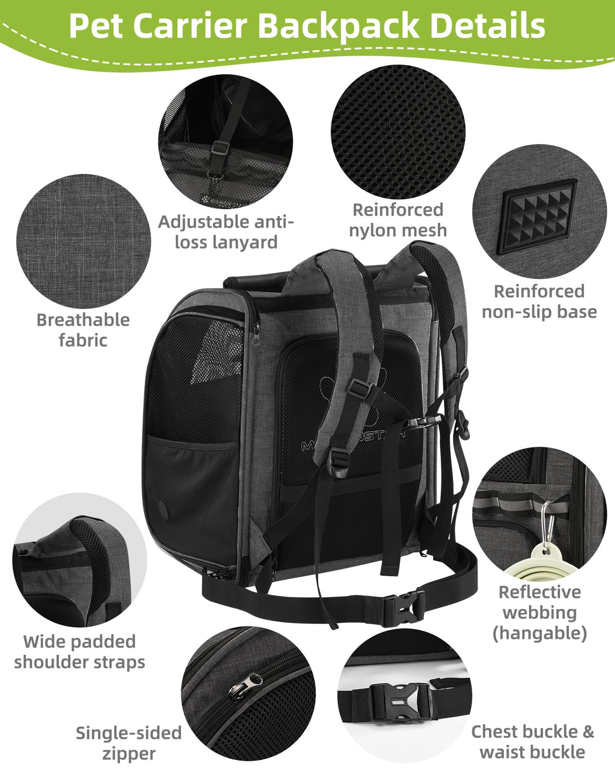 Expandable Breathable Mesh Cat Dog Carrier Backpack R6959