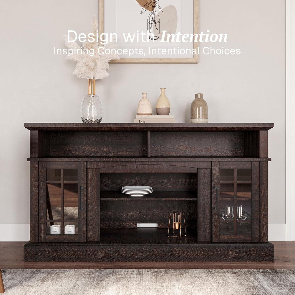 58" Espresso TV Stand & Media Entertainment Center Q178