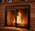 Black Metal Fireplace Screen Magnetic Doors P866191