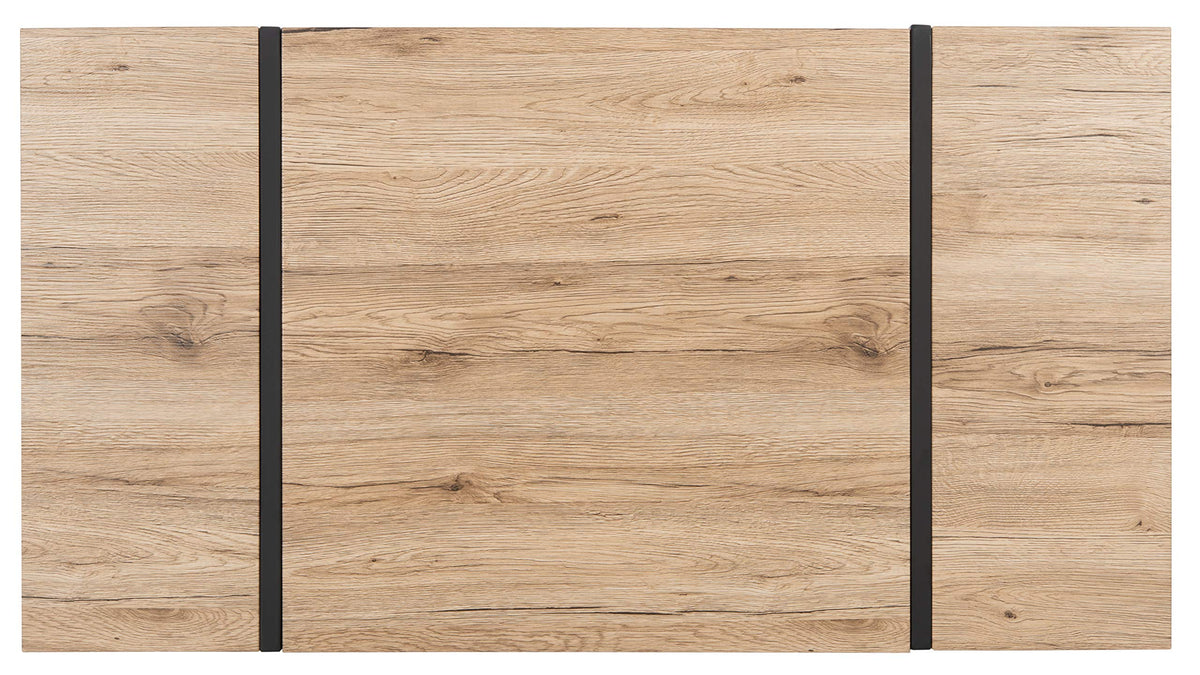 Rectangular Wood Top Black Metal Base Coffee Table P82001