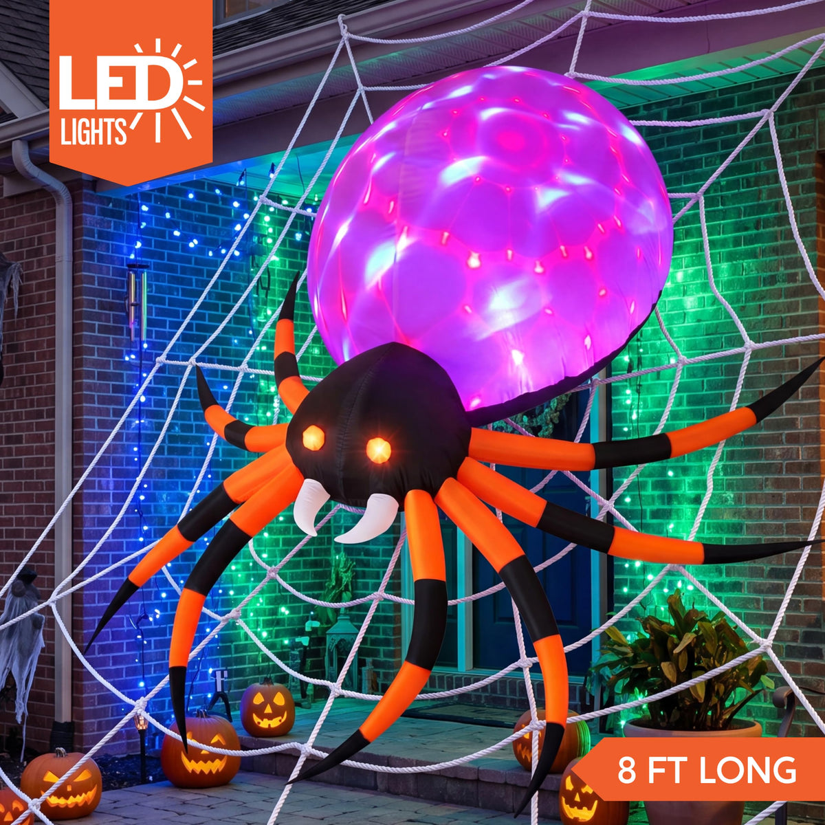 8 FT Inflatable Giant Spider Outdoor Decoration B289526