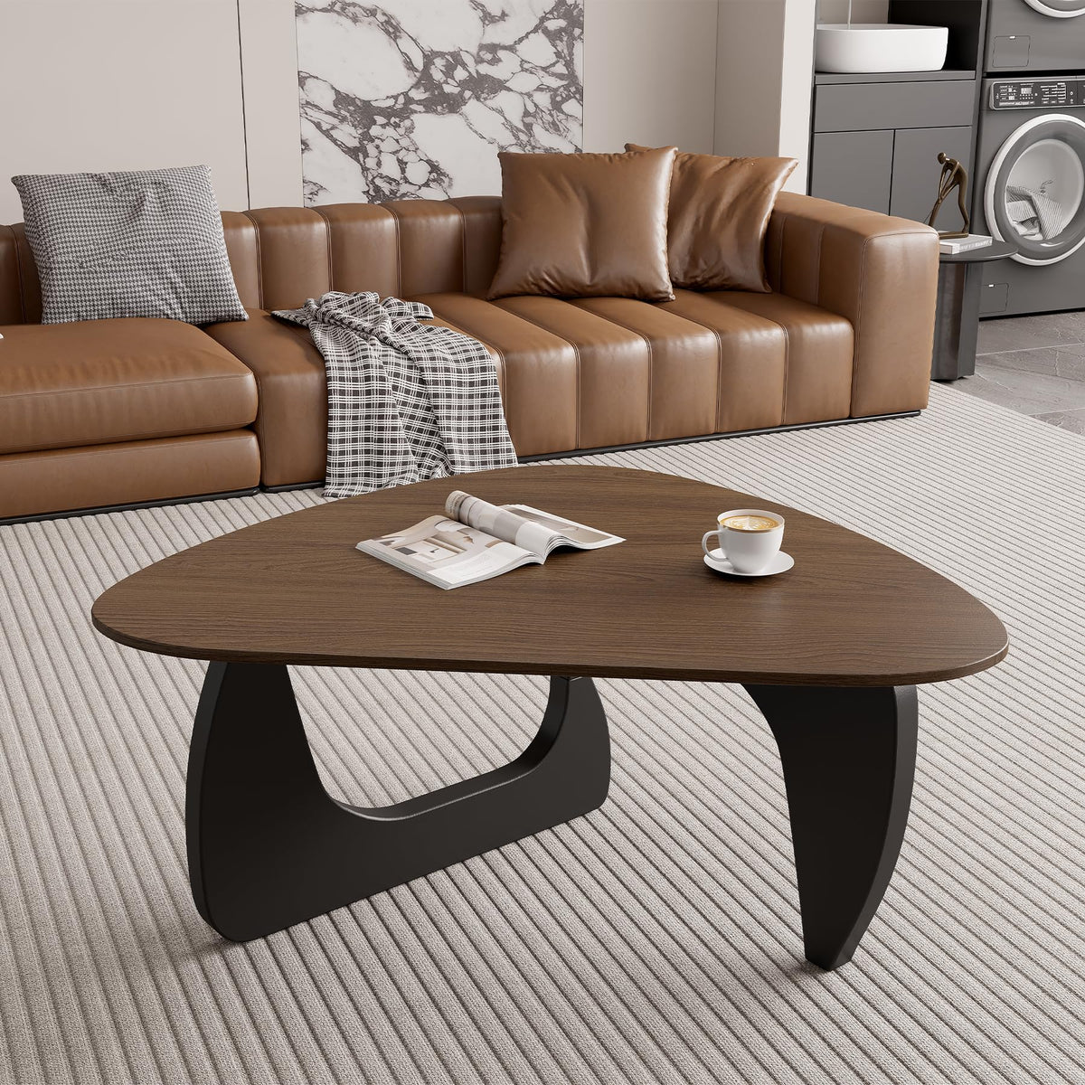 Wood Coffee Table with Wooden Top & Unique Base J616447