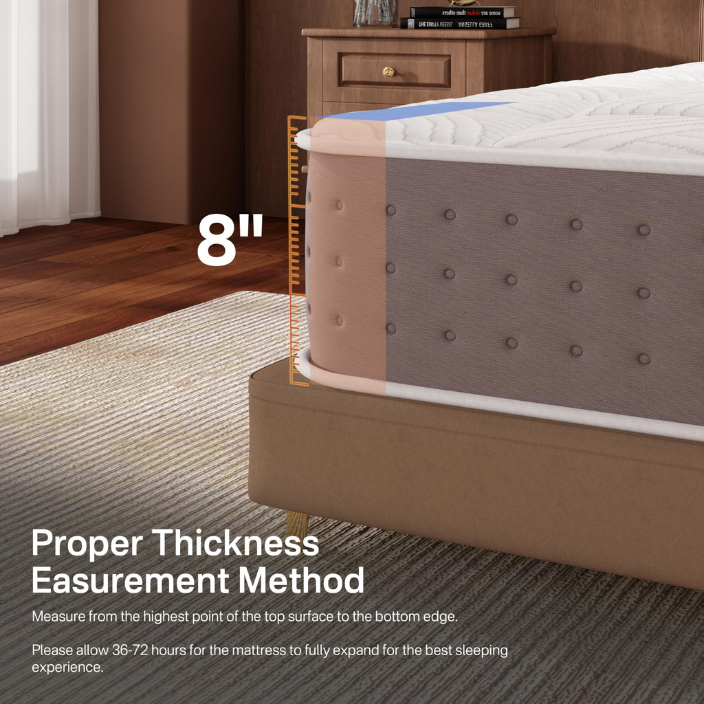 8 Inch Medium Firm Twin XL Hybrid Mattress E3387