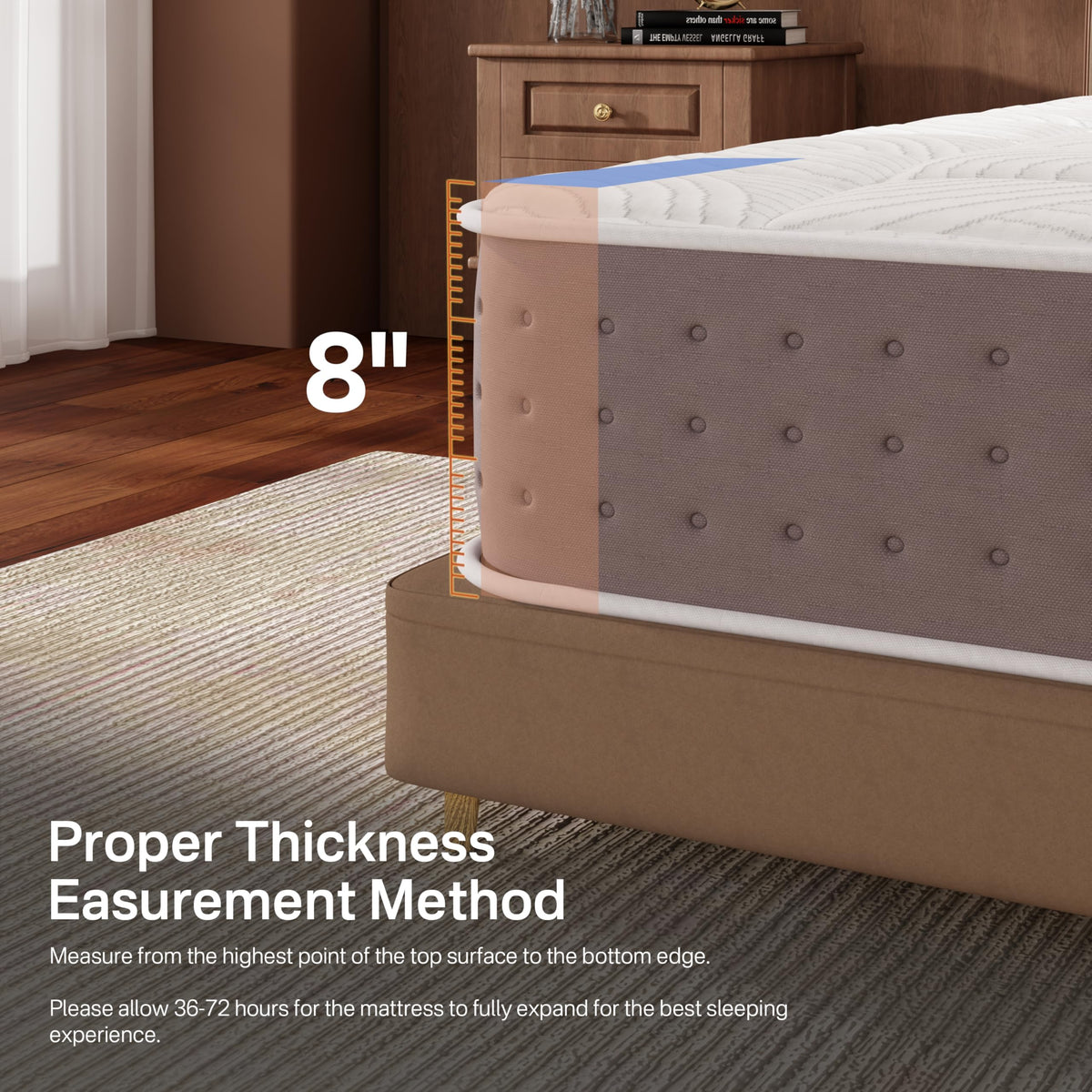 8 Inch Medium Firm Twin XL Hybrid Mattress E3387